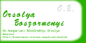 orsolya boszormenyi business card